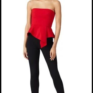 Red Cushnie strapless top
